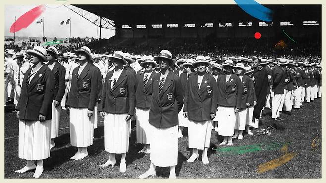 1924 파리 올림픽에 참가한 여성 선수들. 사진 출처: 게티이미지