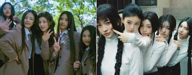 그룹 뉴진스(왼쪽)와 아일릿/ 어도어, 빌리프랩
