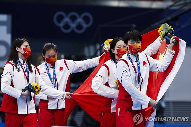 도쿄 올림픽 여자 계영 800ｍ에서 우승한 중국 [EPA=연합뉴스 자료사진]