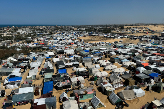가자지구 최남단 도시 라파에 조성된 피란민 텐트촌. 로이터 연합뉴스