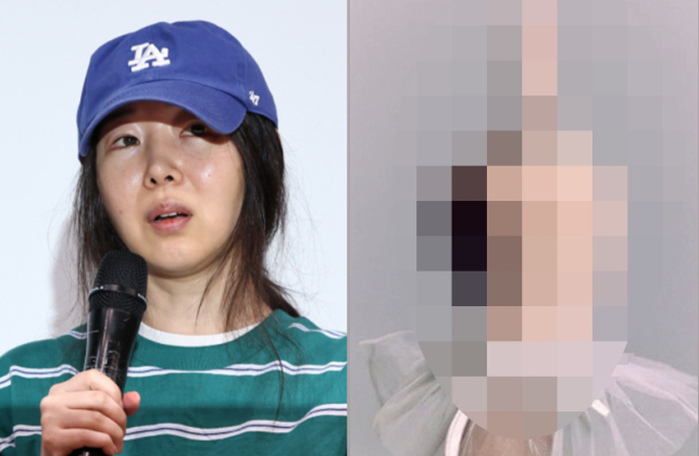 민희진 어도어 대표가 25일 오후 서울 서초구 한국컨퍼런스센터에서 입장 발표 기자회견 중 굳은 표정을 하고 있다(왼쪽). 아일릿의 비주얼 디렉터 허세련 인스타그램. /사진=연합뉴스,헤럴드경제