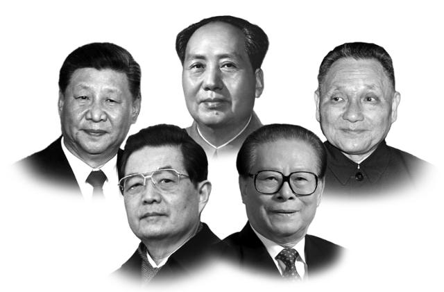 중국의 다섯 지도자. 맨 위 가운데부터 시계방향으로 마오쩌둥, 덩샤오핑, 장쩌민, 후진타오, 시진핑. 사계절출판사 제공