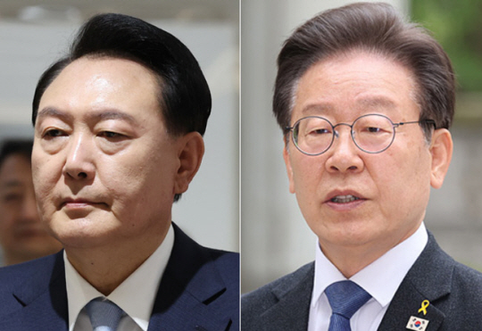 윤석열 대통령(왼쪽 사진)과 이재명 더불어민주당 대표가 29일 오후 2시 서울 용산 대통령실에서 회담을 갖기로 했다.