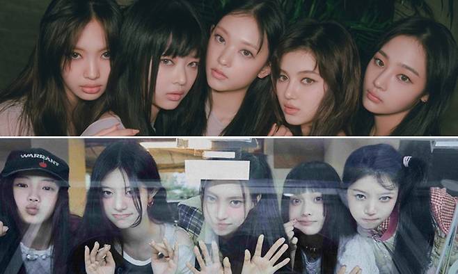 그룹 ‘뉴진스’(위), 그룹 ‘아일릿’. 어도어·빌리프랩 제공