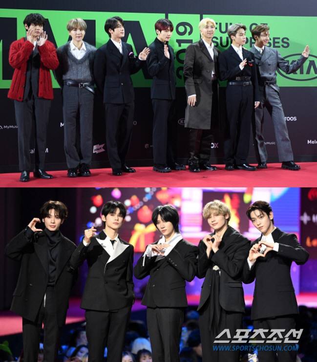 방탄소년단(위), 투모로우바이투게더. 스포츠조선DB