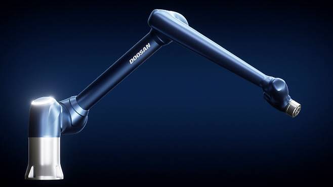 두산로보틱스 팔레타이징 전용 협동로봇 P시리즈 랜더링 이미지.(사진=두산로보틱스)