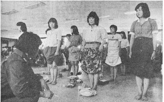 1983년 6월1일 동아일보에 실린 여경 각선미 검사 사진. 네이버 화면 갈무리