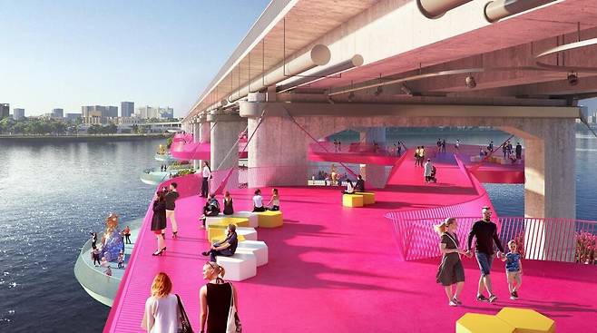 잠수교 설계 공모 당선작 ‘세상에서 가장 긴 미술관’. 서울시 제공