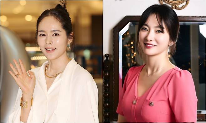 배우 한가인(왼쪽)과 아나운서 조수빈. 연합뉴스, 조수빈 인스타그램 갈무리