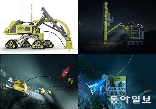 심해 원자재 채굴에 이용하는 장비들. 노르웨이 에너지부