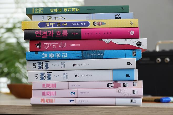 마영신 작가의 작품들. 류우종 기자 wjryu@hani.co.kr