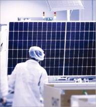 중국 태양광 업체 JA솔라의 태양광 모듈. /JA솔라 제공