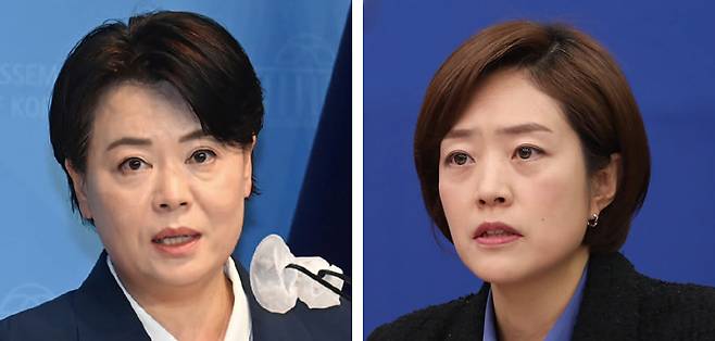 윤희숙 전 국민의힘 의원(왼쪽 사진)과 고민정 민주당 최고위원 ⓒ시사저널 박은숙