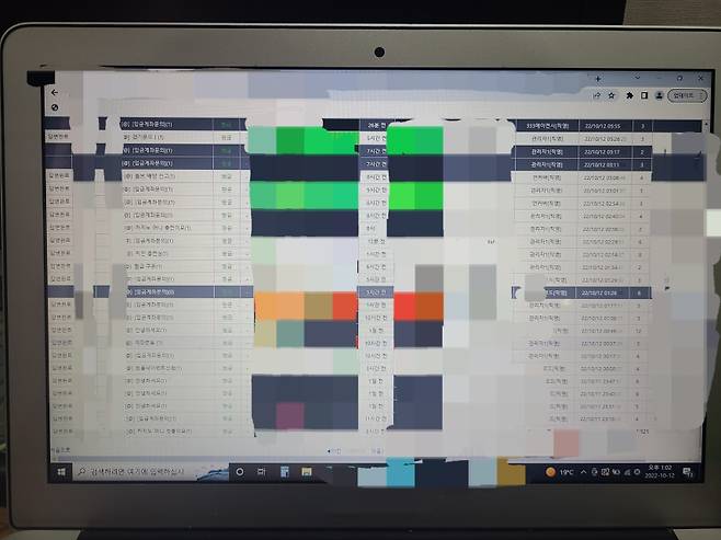 이번에 운영진이 모두 검거된 불법 스포츠 토토 사이트 회원 입금 목록(제주경찰청 제공)