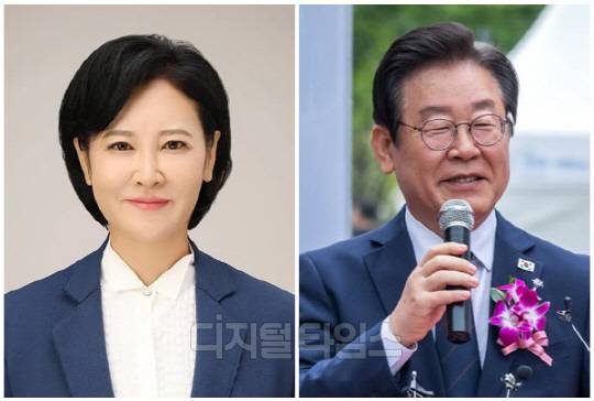 이수진(왼쪽) 전 국회의원과 이재명 더불어민주당 대표. <디지털타임스 이슬기 기자, 디지털타임스 DB>