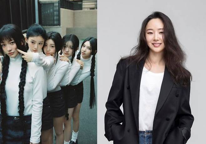 그룹 아일릿(왼쪽)과 민희진 어도어 대표. 하이브