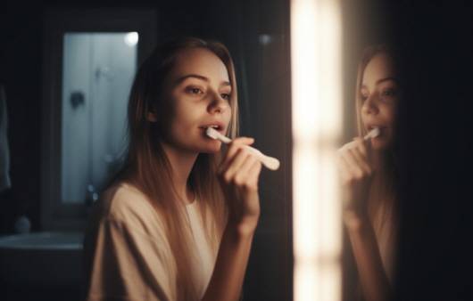 잘못된 양치질은 백태를 유발할 수 있다|출처: 미드저니