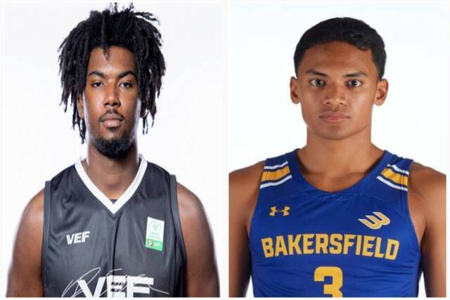 프로농구 수원 KT 소닉붐에 합류한 레이숀 해먼즈(왼쪽)와 달프 파노피오. KT 소닉붐 제공