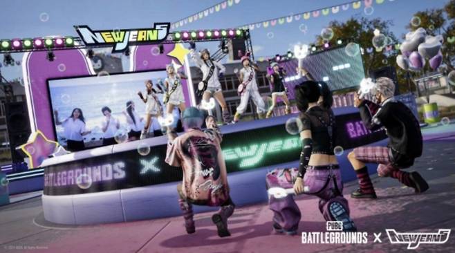크래프톤이 게임 배틀그라운드에 뉴진스와 컬래버레이션한 콘텐츠 /사진=크래프톤