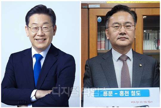 이재명(왼쪽) 더불어민주당 대표와 유상범 국민의힘 의원. <디지털타임스 DB, 민주당 제공>