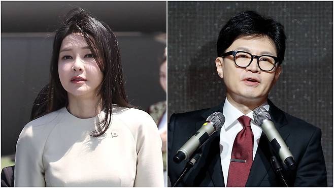 김건희 여사, 한동훈 국민의힘 전 비상대책위원장./대통령실·뉴스1