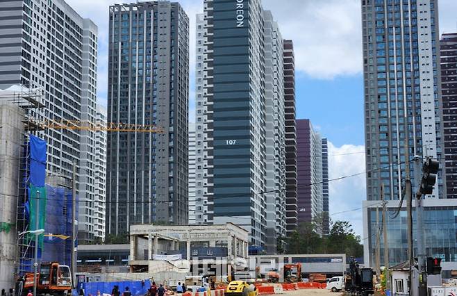 강동구 둔촌동 ‘올림픽파크포레온’ 단지 전경 (사진=이데일리 이배운 기자)