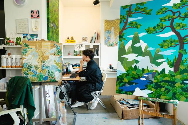 김선우 작가의 작업 모습. 사진 제공=프린트베이커리