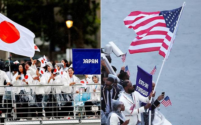 파리올림픽 공식 계정에 올라온 일본, 미국 사진. /인스타그램