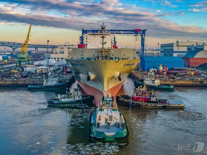 한화그룹은 한화시스템과 한화오션을 통해 미국 필라델피아주 소재 필리조선소 지분 100%를 인수할 예정이라고 밝혔다. 사진은 필리조선소 전경(한화그룹 제공) ⓒ News1 최동현 기자