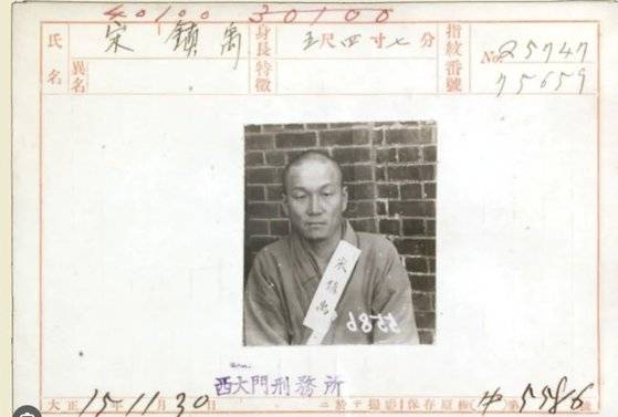일제강점기 서대문형무소에 수감됐을 당시의 송진우 수감자 카드. 사진 국사편찬위원회