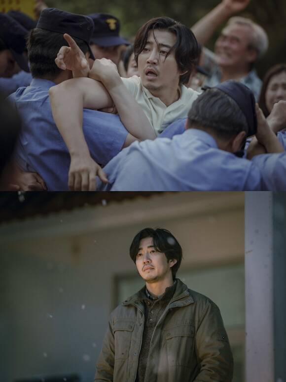 윤계상은 '아무도 없는 숲속에서'에서 레이크뷰 모텔 주인 상준 역을 맡아 극을 이끌었다. /넷플릭스