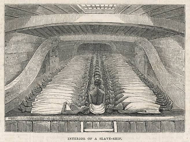작자미상, 노예선 내부(Pictorial Times), 1843년경