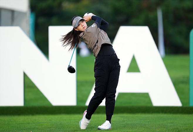 백규정이 26일 인천 베어즈베스트 청라 골프클럽에서 열린 KLPGA 투어 하나금융그룹 챔피언십 1라운드에서 경기하고 있다. (사진=이데일리 골프in 조원범 기자)