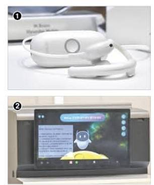 지난 2일 경기 현대모비스 의왕연구소 전동화 연구동에서 열린 ‘2024 연구개발(R&D) 테크데이’에서 세계 최초로 개발한 자동차용 뇌파 신호 기반 운전자 부주의 케어 시스템 ‘엠브레인’. 차량 운행 및 유지보수와 관련한 내용을 거대언어모델(LLM) 기반의 생성형 인공지능(AI) 비서가 관리해 주는 ‘마이카 전문화 GPT 서비스’. 현대모비스 제공