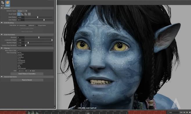 영화 ‘아바타2’ 키리 얼굴 표정 제작 과정.