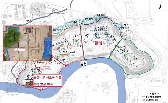 최근 국립경주문화유산연구소가 발굴한 월성 내부에서 3세기 사로국 시기 마을(취락) 유구의 흔적이 확인됐다. 월성 남쪽을 흐르는 남천 때문에 생긴 연약지반을 1.5m가량 성토한 뒤 마을을 조성한 것으로 보인다. |국립경주문화유산 연구소 제공