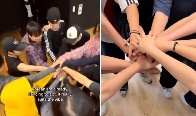 로제의 곡에 맞춰 아파트 게임을 하고 있는 챌린지 영상. 틱톡 캡처