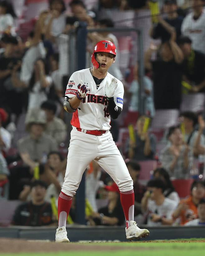 ▲ 뼈아픈 실수에서 큰 교훈을 얻은 박정우는 올해 KIA의 시즌 마지막 득점을 책임졌다 ⓒKIA타이거즈