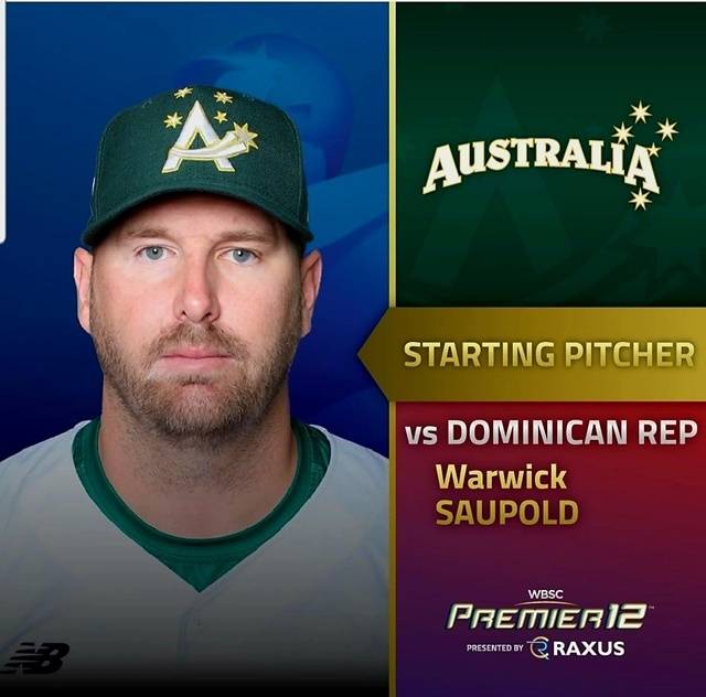 도미니카전에 호주의 선발투수로 나선 서폴드. 사진=WBSC SNS 캡쳐