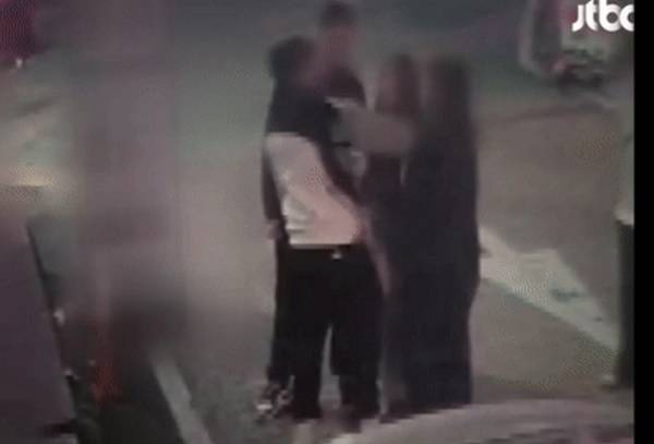 주한미군 폭행 사건 당시 상황. JTBC 보도화면 캡처