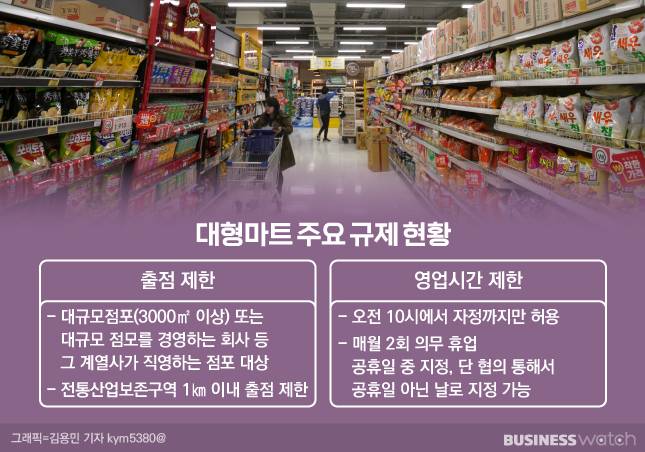 대형마트 주요 규제 현황/그래픽=비즈워치