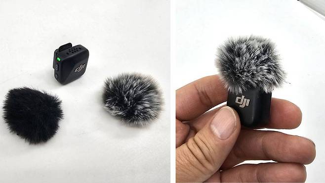 보다 안정적인 녹음을 돕는 탈착식 윈드스크린이 송신기당 2가지 타입으로 제공 / 출처=IT동아