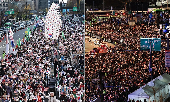 주말마다 계속된 보수·진보 단체 대규모 장외집회 / 사진=연합뉴스