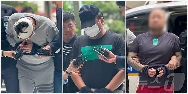 인천 송도에서 발생한 칼부림 사건과 관련해 살인미수와 폭력행위 등 처벌에 관한 법률(폭력행위처벌법)상 특수상해 혐의를 받는 일당이 5월 29일 인천 미추홀구 인천지법에서 열린 구속 전 피의자 심문(영장실질심사)에 출석하고 있다. 2024.5.29 ⓒ News1 박소영 기자