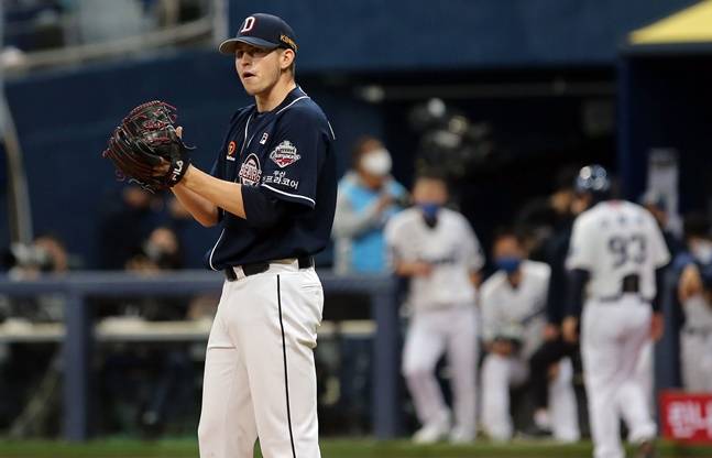 2020년 두산에서 활약한 크리스 플렉센. /사진=두산 베어스 제공