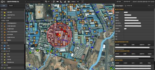 경기 화성시가 개발한 ‘공장지역 화재위험지도’ 화면. 화성시청 제공