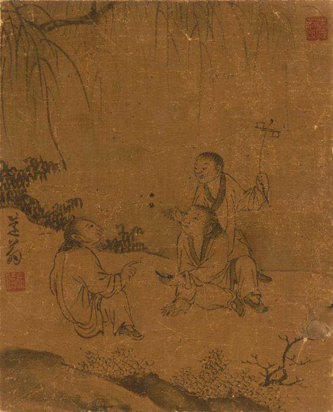 A painting titled “gonggi nori (playing gonggi)” by Yoon Deok-hee. (National Museum of Korea)