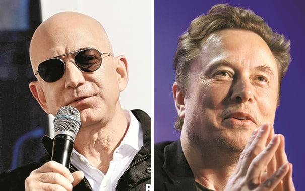 (왼쪽부터)제프 베이조스, 일론 머스크