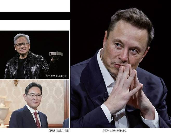 블룸버그통신이 발표한 억만장자 지수에 따르면 일론 머스크 테슬라 최고경영자(CEO)의 현재 재산은 4421억 달러로 세계 1위다. 인공지능(AI) 붐의 최대 수혜자로 꼽히는 젠슨 황 엔비디아 CEO의 재산은 760억 달러로 12위다. 이재용 삼성전자 회장(84억 6000만 달러)은 331위다. 사진=연합뉴스