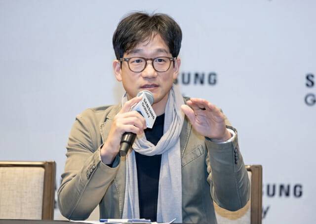 1월 23일(현지시간) 미국 새너제이에서 삼성전자 MX사업부 CX실장 김정현 부사장이 '갤럭시 AI' 브리핑을 진행하고 있는 모습(사진=삼성전자)